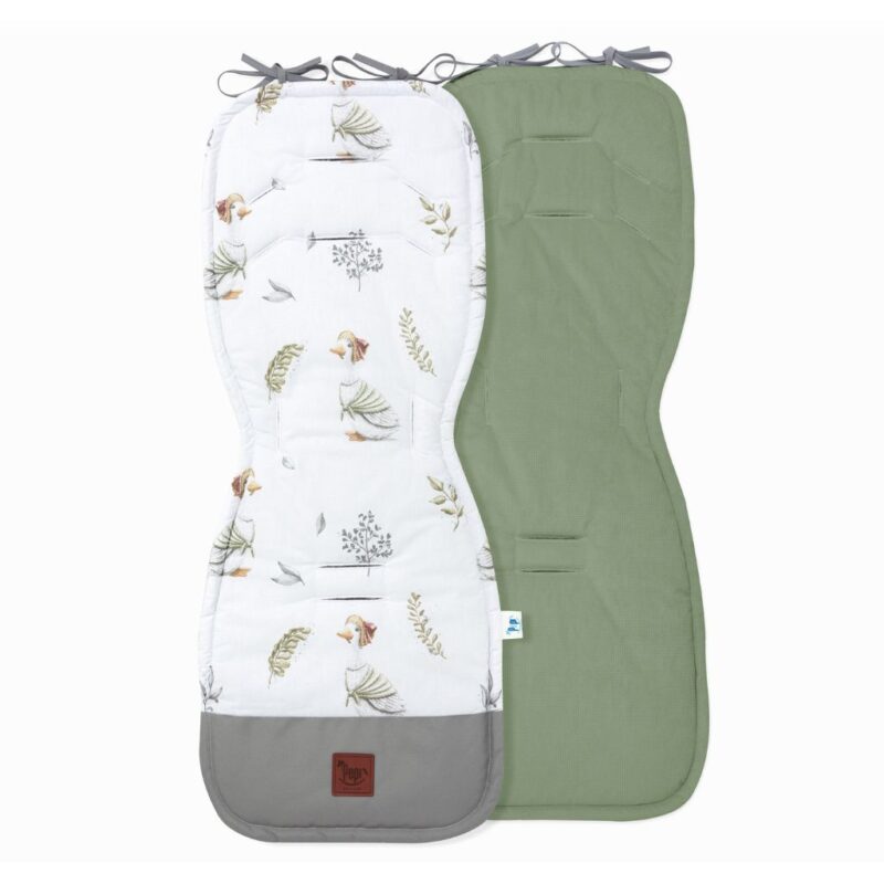 Wkładka do spacerówki - zestaw 5w1 - Lady Goose sage - bawełna/velvet - obrazek 3