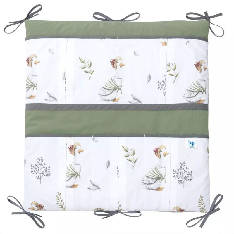 Bawełniany organizer do łóżeczka 52×52 Lady Goose z velvetem sage