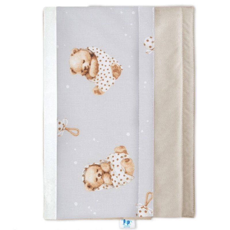 Wkładka do spacerówki - zestaw 5w1 - Sleeping Teddy Bear cappucino - bawełna/velvet - obrazek 7
