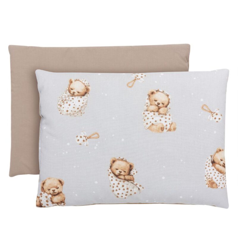 Poduszka płaska 25×35 - Sleeping Teddy Bear - bawełna