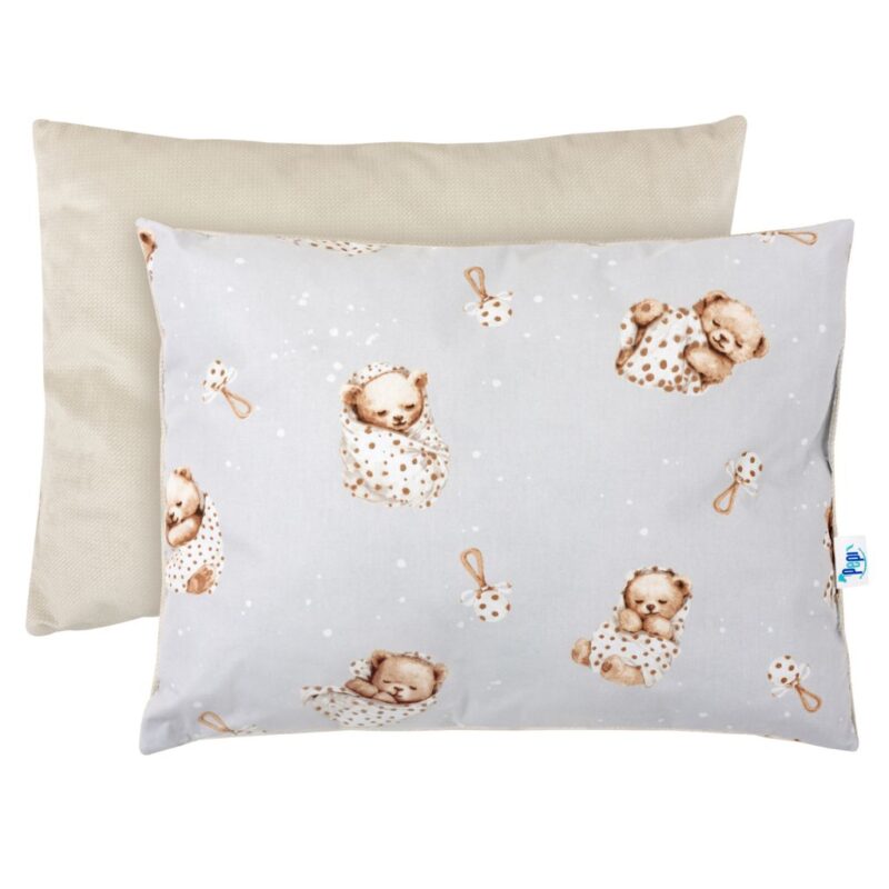 Poduszka puchata 30x40 Sleeping Teddy Bear z velvetem cappucino