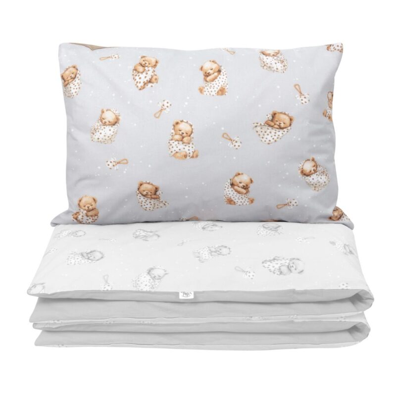 Bawełniana poszewka 60x40 na poduszkę z suwakiem Sleeping Teddy Bear
