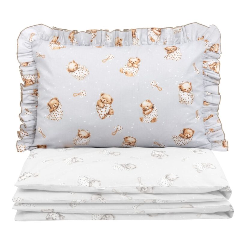 Poszewka bawełniana na poduszkę 40×60 z falbanką Sleeping Teddy Bear