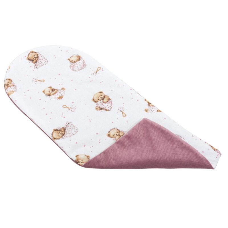 Materac do kokonu - White Sleeping Teddy Bear - bawełna/velvet