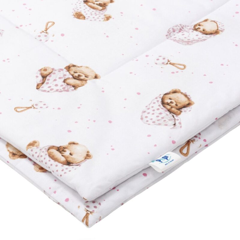 Bawełniany zestaw przedszkolaka White Sleeping Teddy Bear - obrazek 2