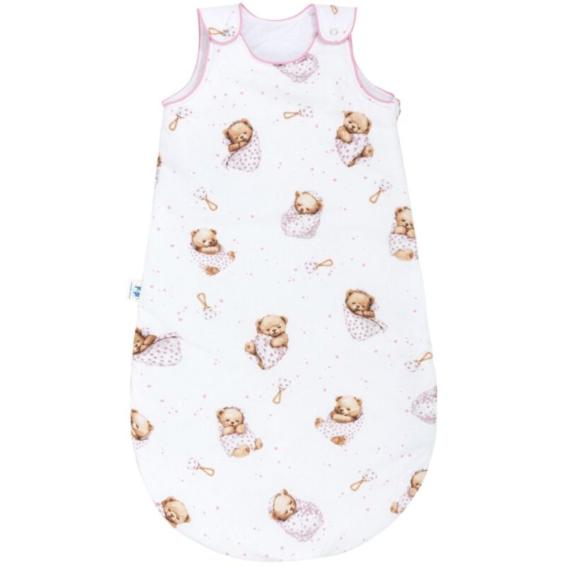 Śpiworek bawełniany do spania White Sleeping Teddy Bear