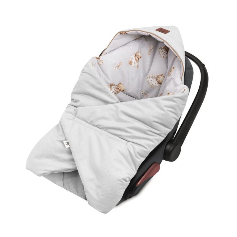 Otulacz do fotelika samochodowego - Sleeping Teddy Bear velvet - obrazek 2