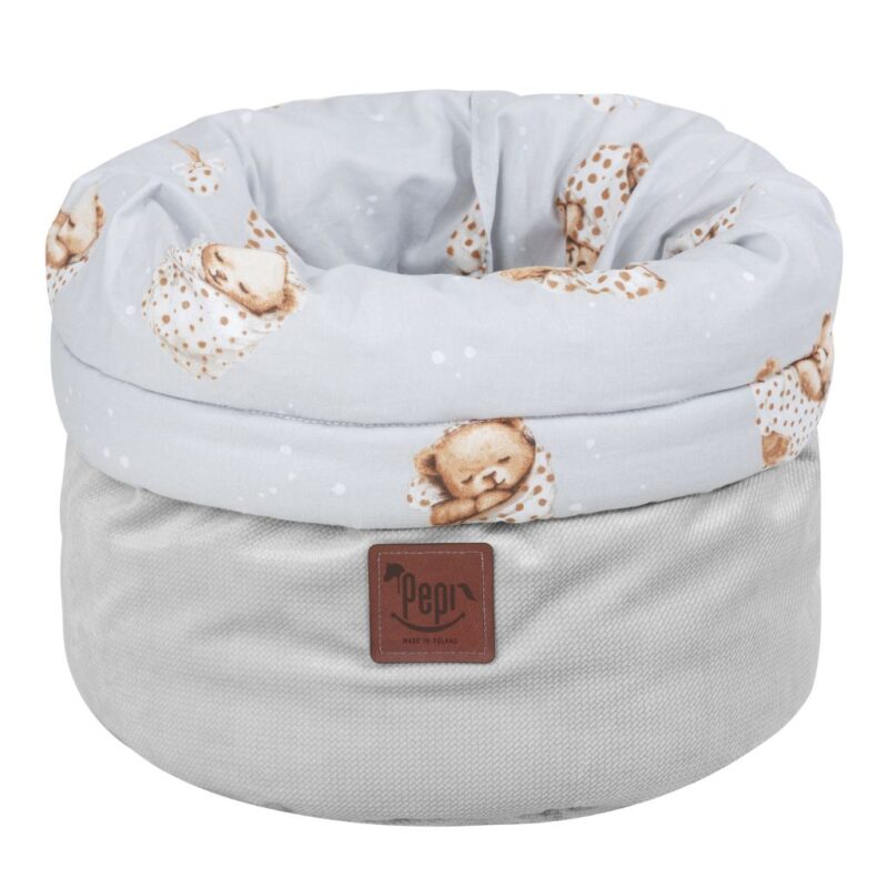 Koszyk Pojemnik z Materiału na Akcesoria dla Niemowlaka Sleeping Teddy Bear z velvetem