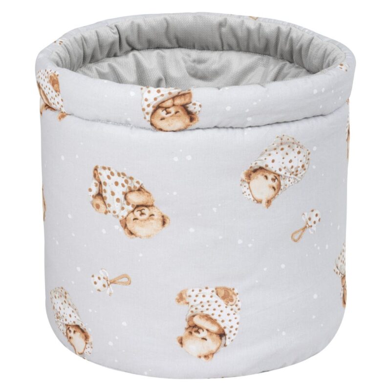 Koszyk Pojemnik z Materiału na Akcesoria dla Niemowlaka Sleeping Teddy Bear z velvetem - obrazek 2