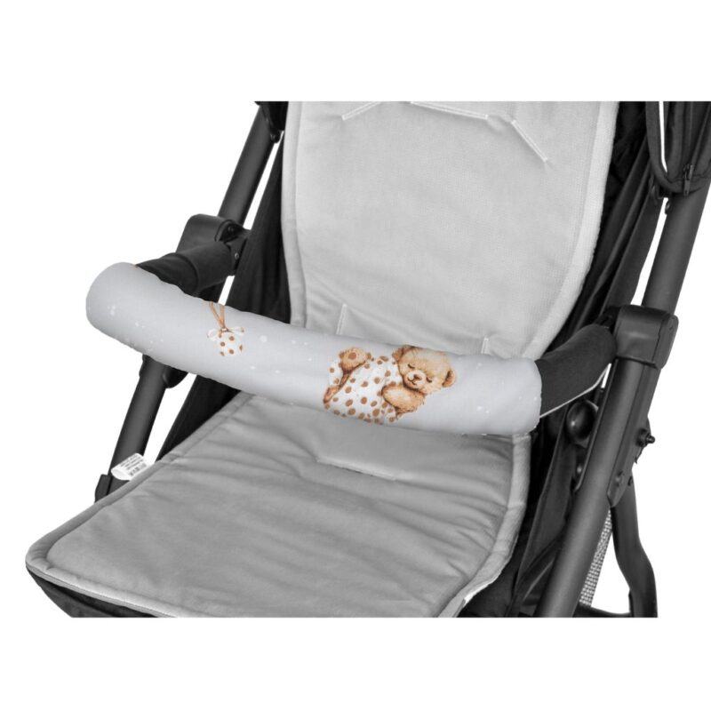 Ochraniacz na pałąk do wózka spacerowego Sleeping Teddy Bear z velvetem