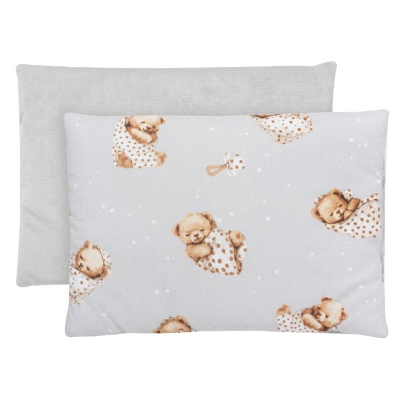 Poduszka płaska 25×35 - Sleeping Teddy Bear - bawełna/velvet