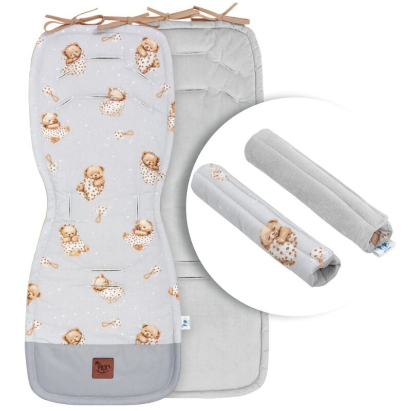 Wkładka do wózka z ochraniaczami na pasy Sleeping Teddy Bear z velvetem