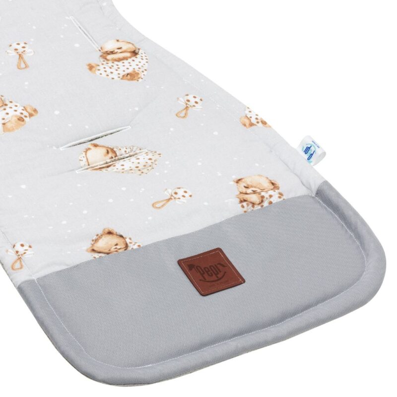Wkładka do wózka z ochraniaczami na pasy Sleeping Teddy Bear z velvetem - obrazek 3