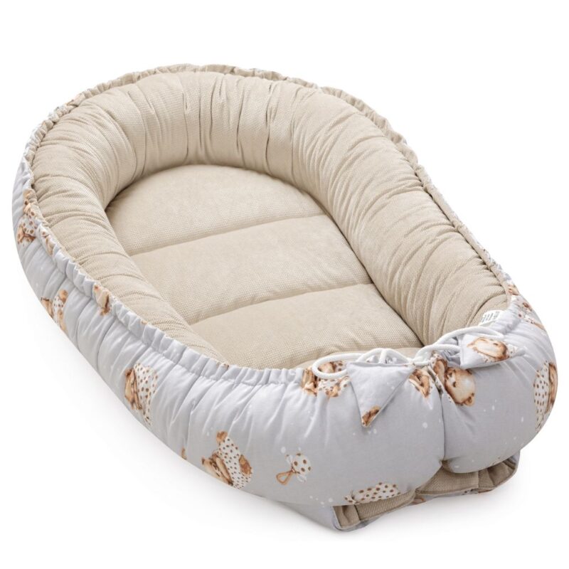 Kokon - Sleeping Teddy Bear cappucino - bawełna/velvet - obrazek 2