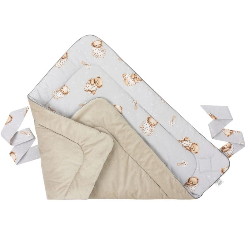 Wyprawka niemowlęca 6-elementowa - Sleeping Teddy Bear cappucino- bawełna/velvet - obrazek 9