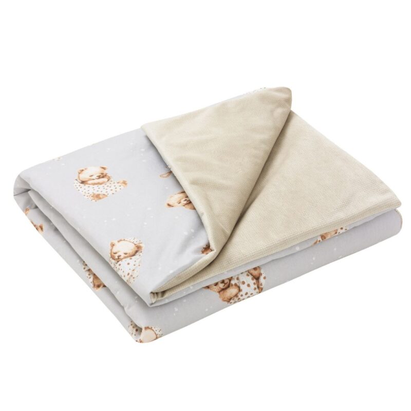 Kołderka 75×100 - Sleeping Teddy Bear cappucino - bawełna/velvet