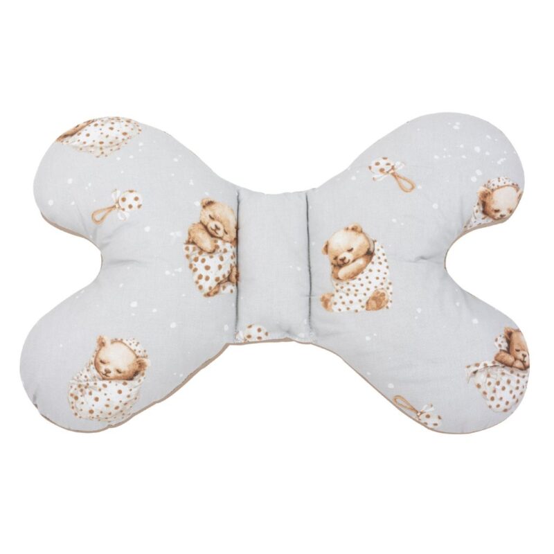 Wkładka do spacerówki - zestaw 5w1 - Sleeping Teddy Bear cappucino - bawełna/velvet - obrazek 5
