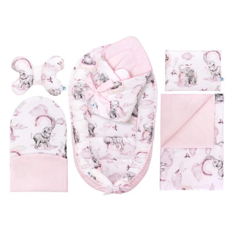 Wyprawka niemowlęca 6-elementowa - Eledreams Pink - bawełna