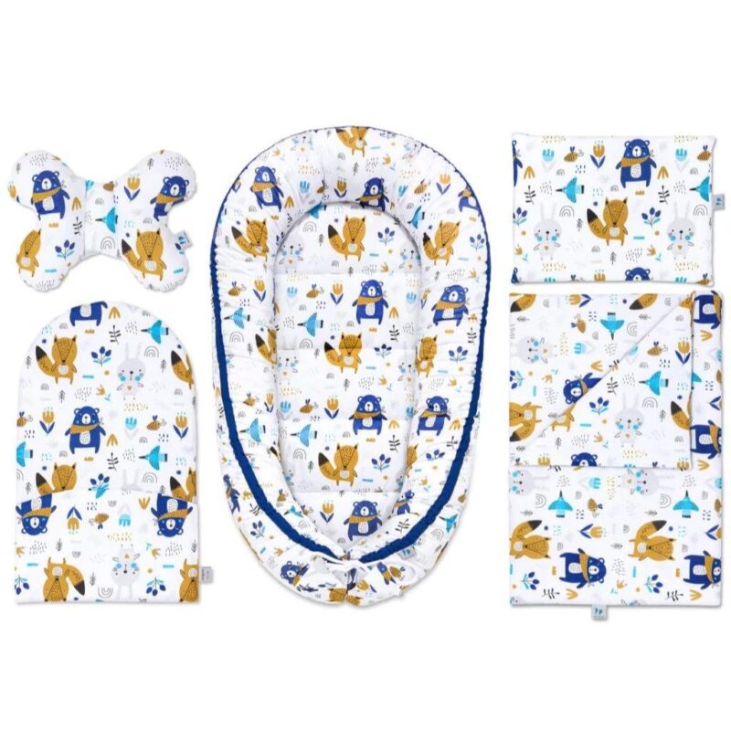 Wyprawka niemowlęca 5-elementowa - Blue Bear - bawełna