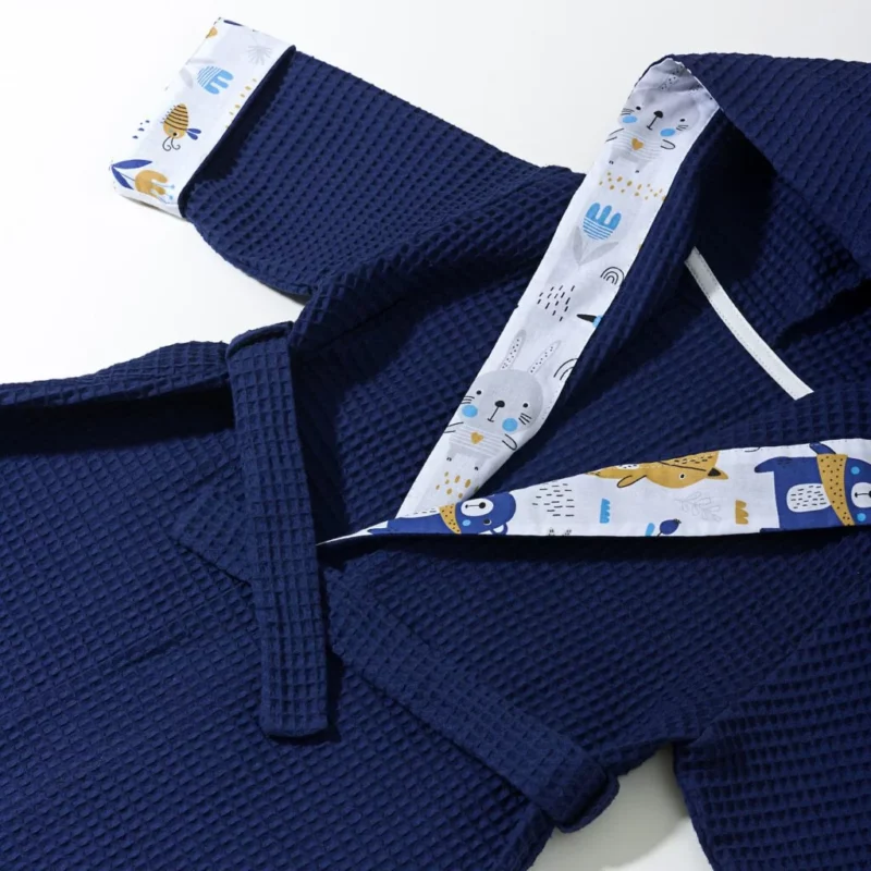 Szlafrok kąpielowy z kapturkiem dla dziecka Blue Bear midnight blue - obrazek 3