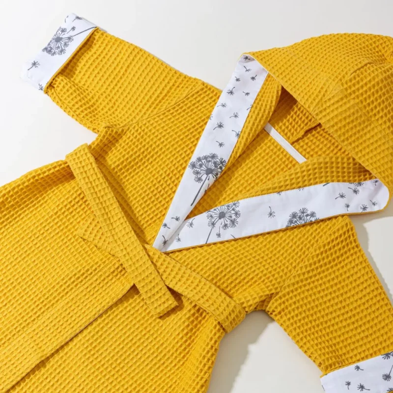 Szlafrok kąpielowy z kapturkiem dla dziecka Summer Wind honey - obrazek 3