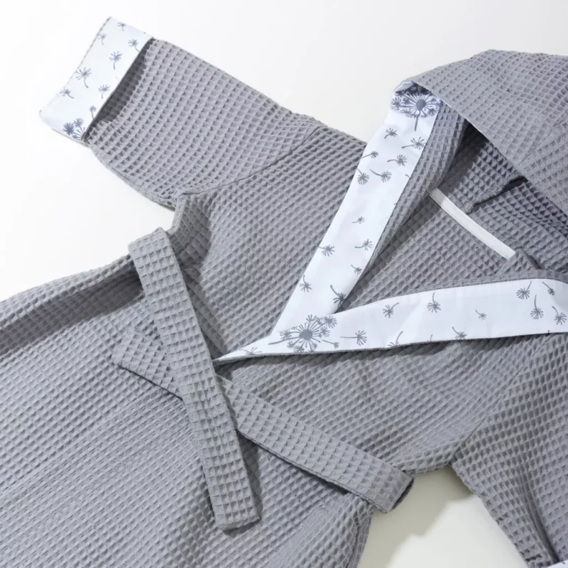 Szlafrok kąpielowy z kapturkiem dla dziecka Summer Wind grey - obrazek 3