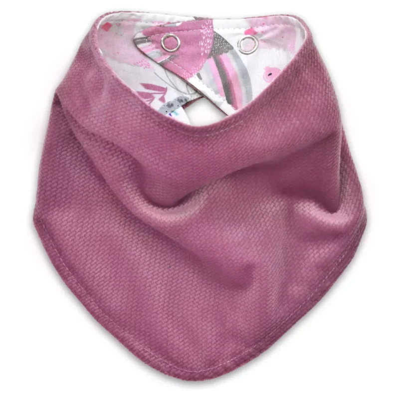 Apaszka dwustronna Hummingbird z velvetem old rosa - obrazek 2
