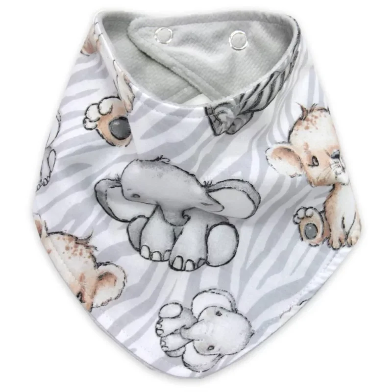 Apaszka dwustronna Safari z velvetem grey