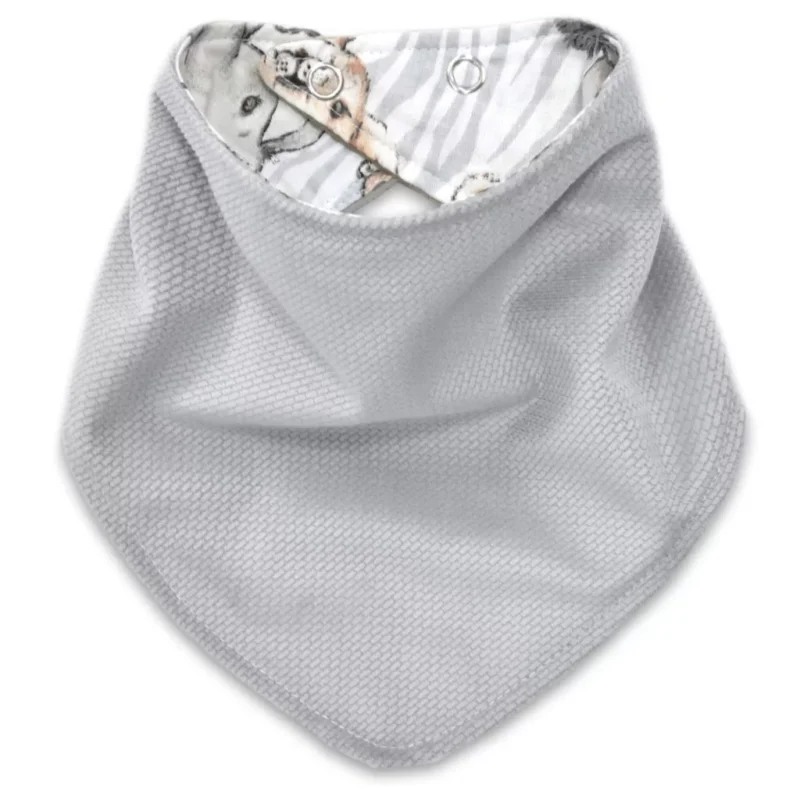 Apaszka dwustronna Safari z velvetem grey - obrazek 2