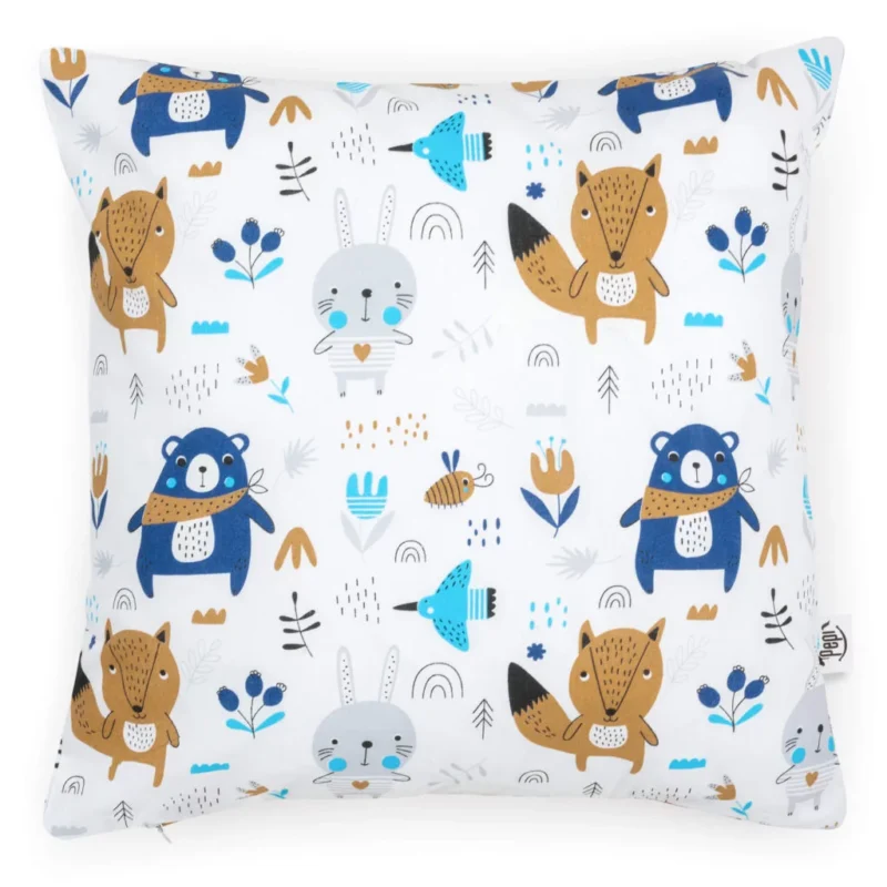 Bawełniana poszewka 40x40 na poduszkę z suwakiem Blue Bear