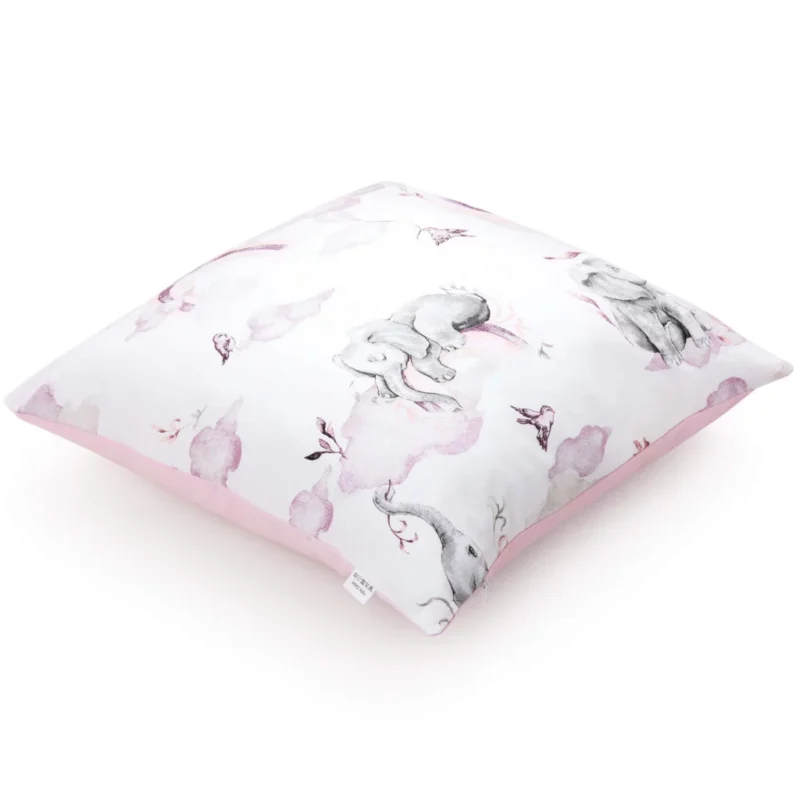 Bawełniana poszewka 40x40 na poduszkę z suwakiem Eledreams Pink - obrazek 3
