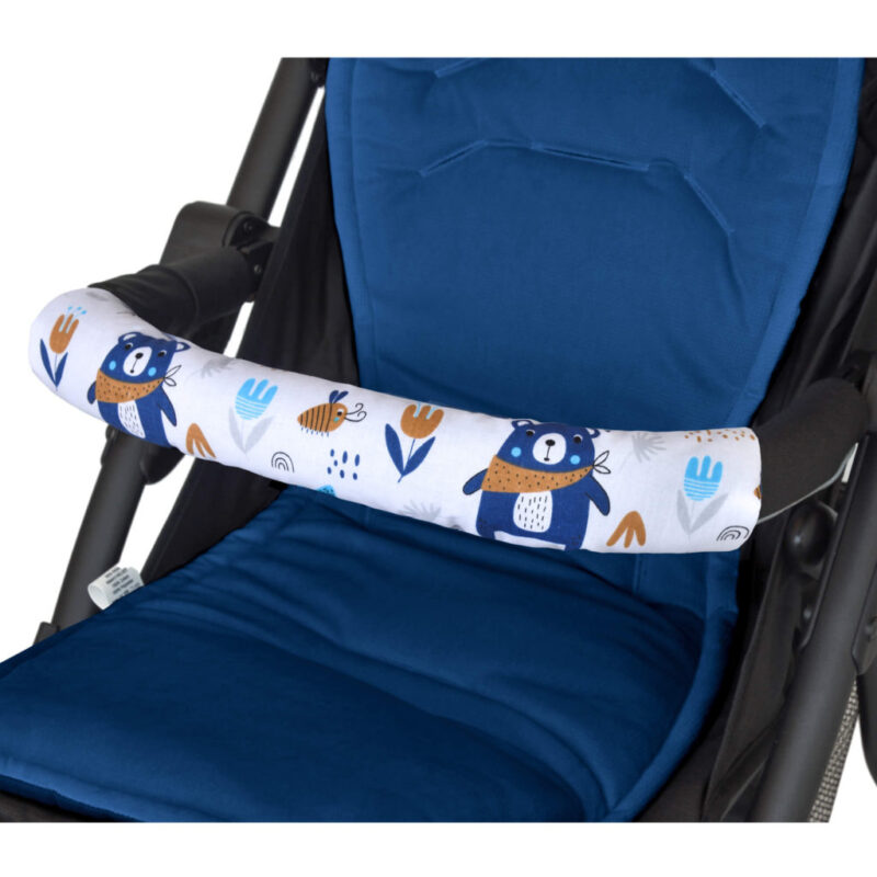 Ochraniacz na pałąk do wózka spacerowego Blue Bear z velvetem
