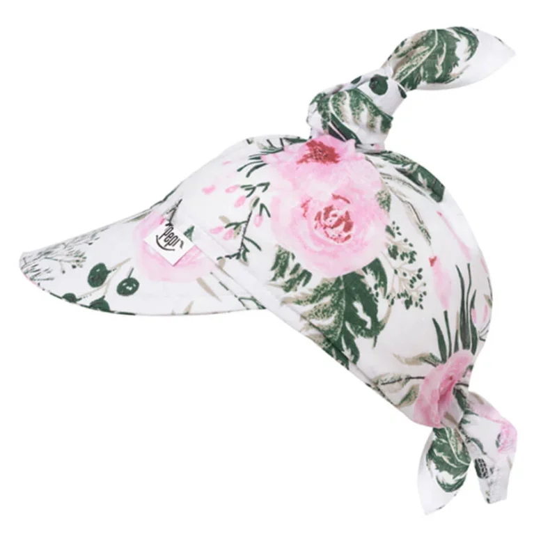 Dziecięca chustka muślinowa z daszkiem M - Garden Rose