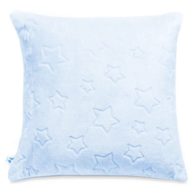 OUTLET***Poszewka na poduszkę z pluszu w gwiazdki 50x50 - blue baby (364)