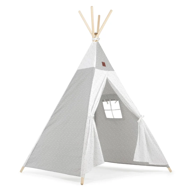 Namiot TIPI dla dzieci Wigwam z okienkiem Grey Galaxy + GRATIS stabilizator