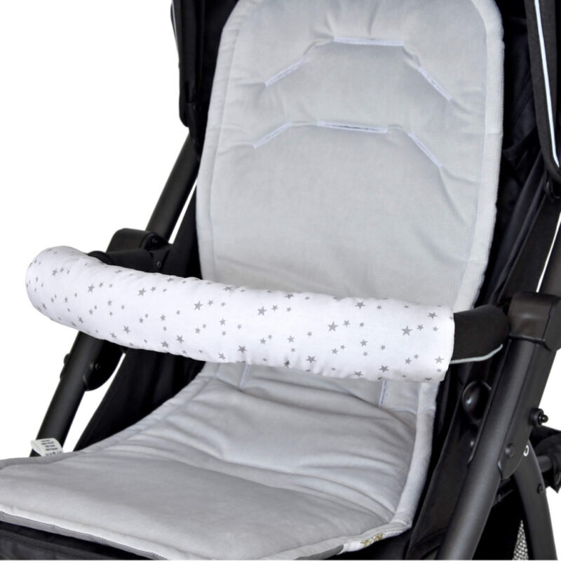 Ochraniacz na pałąk do wózka spacerowego Grey Galaxy z velvetem