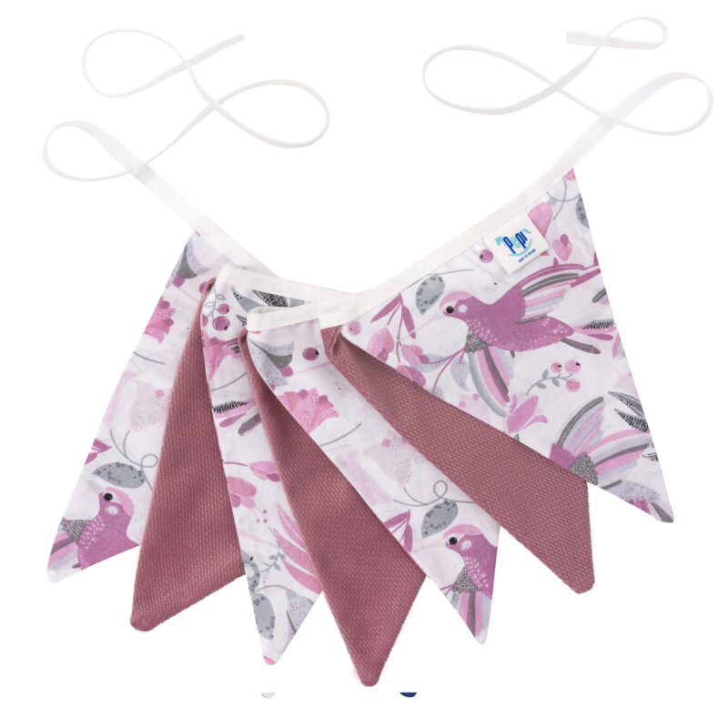 Girlanda Hummingbird z velvetem old rosa