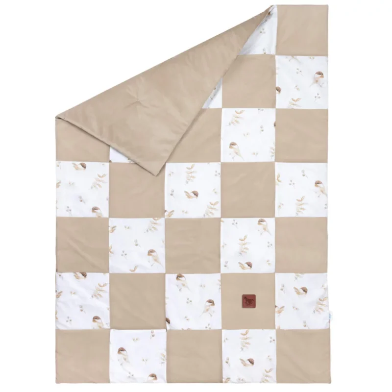 Kołderka patchwork 100×140 Lovely Bird z velvetem