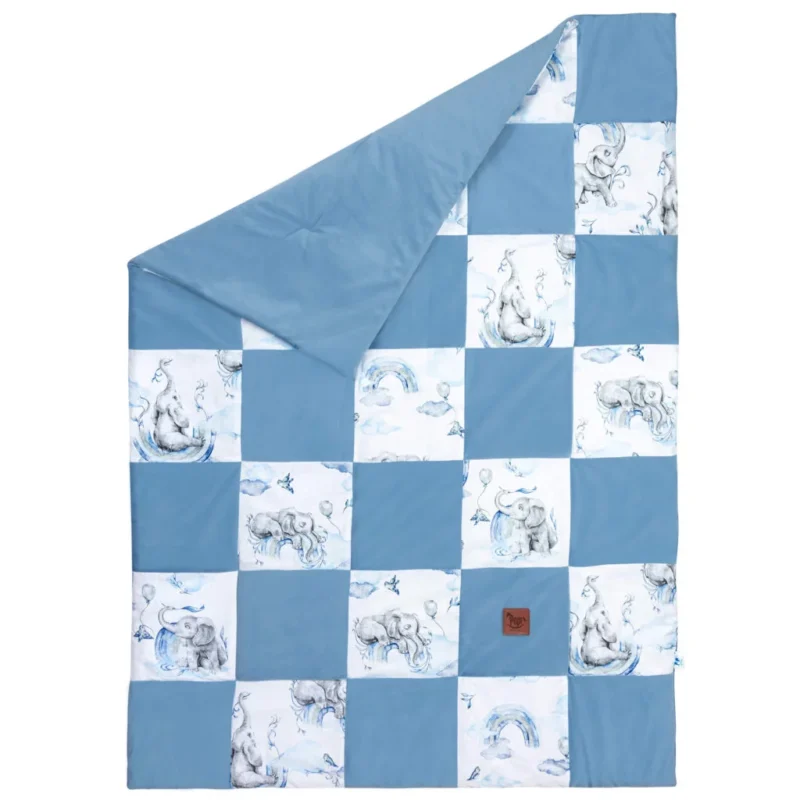 Kołderka patchwork 100×140 Eledreams Blue z velvetem