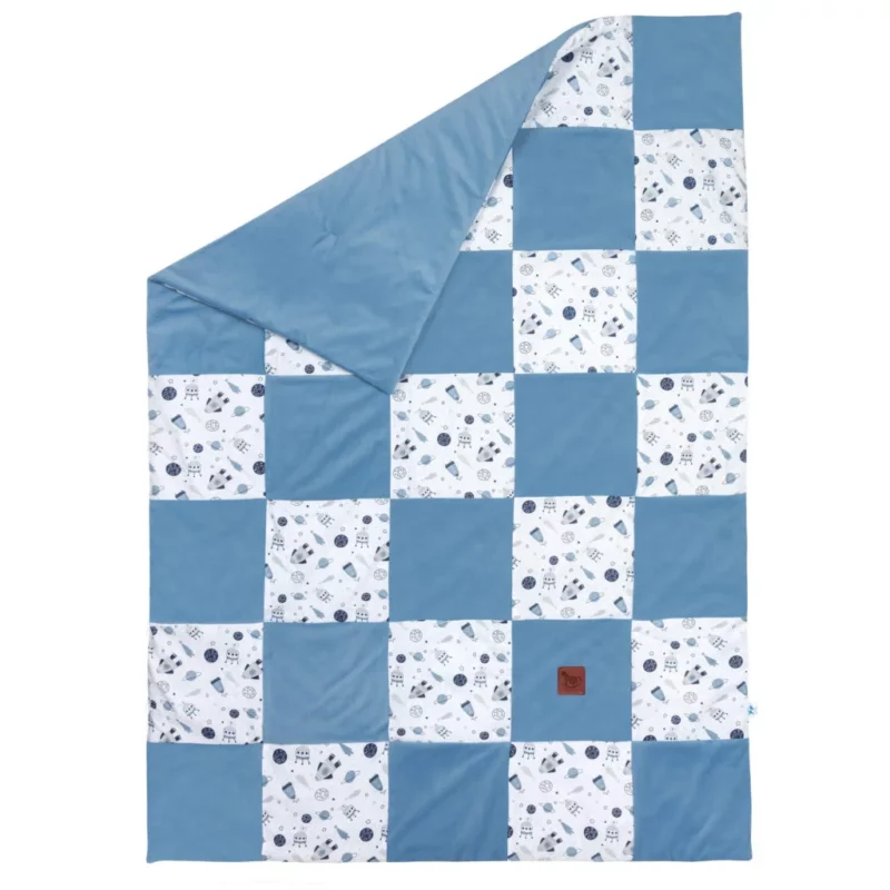 Kołderka patchwork 100×140 z płaską poduszką 40×60 Magic Space z velvetem - obrazek 3