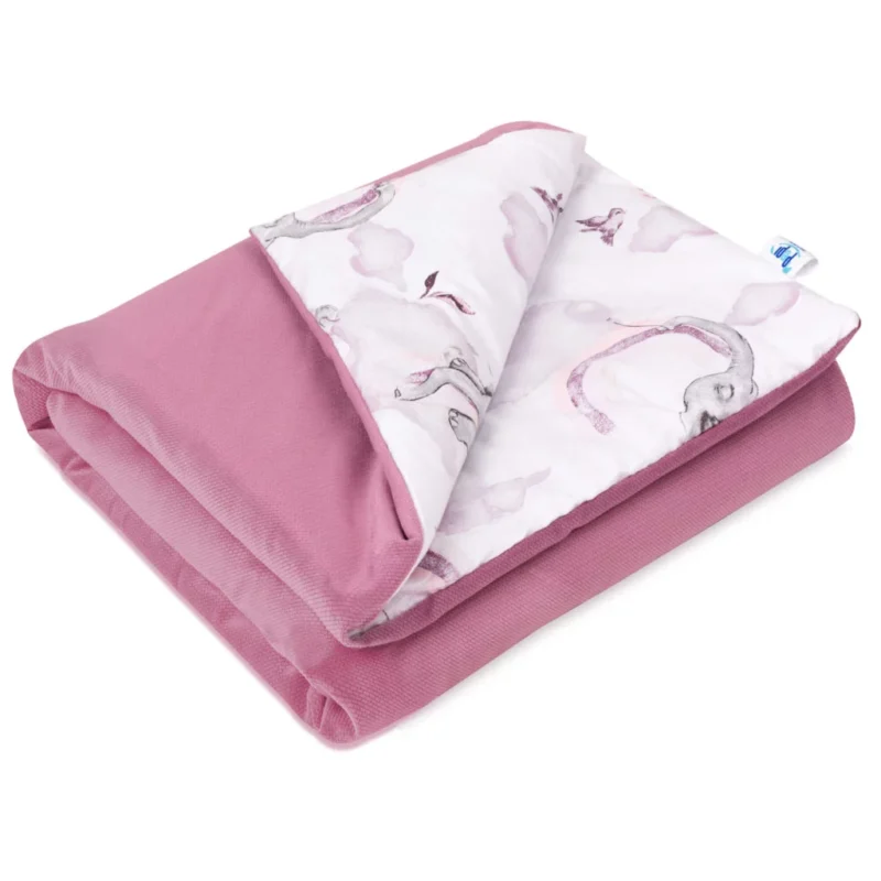 OUTLET***Kocyk bawełniany 55×75 z wypełnieniem Eledreams Pink z velvetem (86)