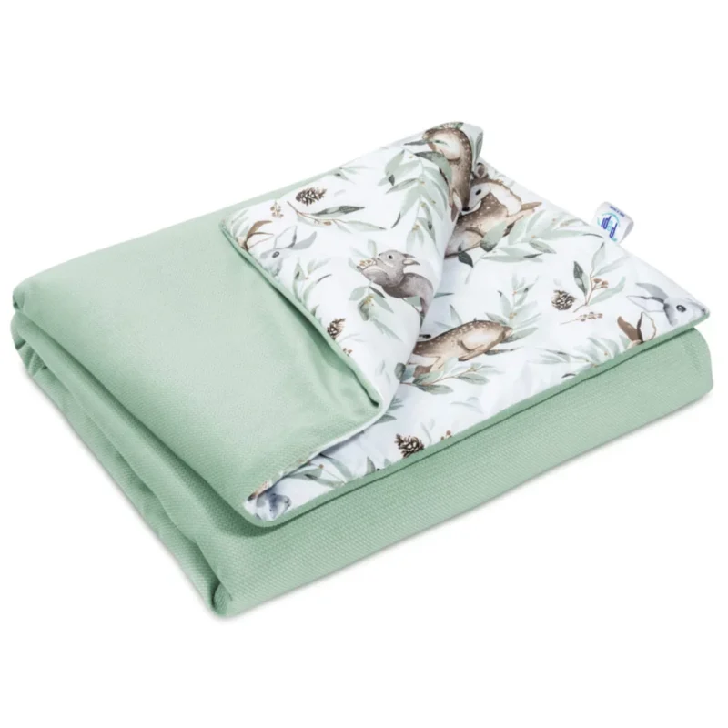 Kołderka 100×135 - Green Groove - bawełna/velvet