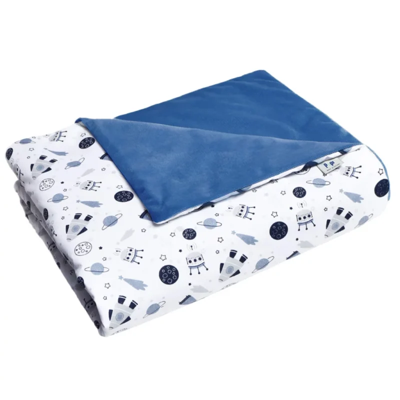 Kocyk bawełniany 100×135 z wypełnieniem Magic Space velvet jeans