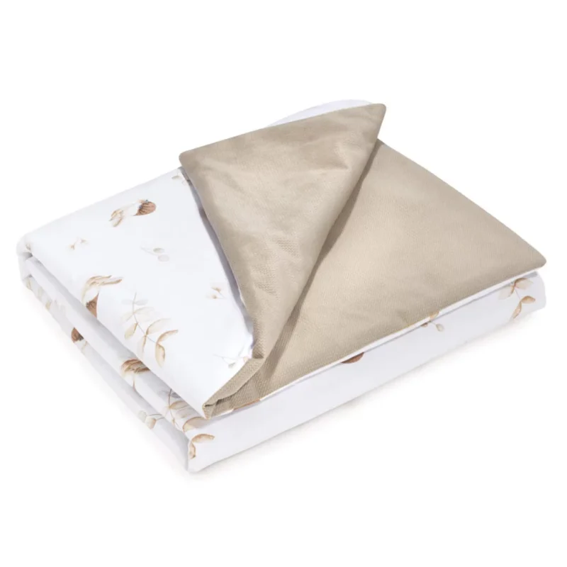 Zestaw kocyk 75×100 i poduszka 30×40 Lovely Bird z velvetem cappucino - obrazek 2