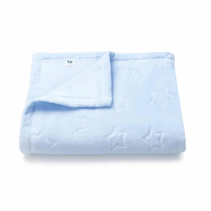 OUTLET***Kocyk pluszowy z gwiazdkami 100×140 blue baby (402) - obrazek 2