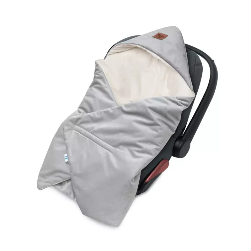 Kocyk do fotelika samochodowego z polarem grey silver minky