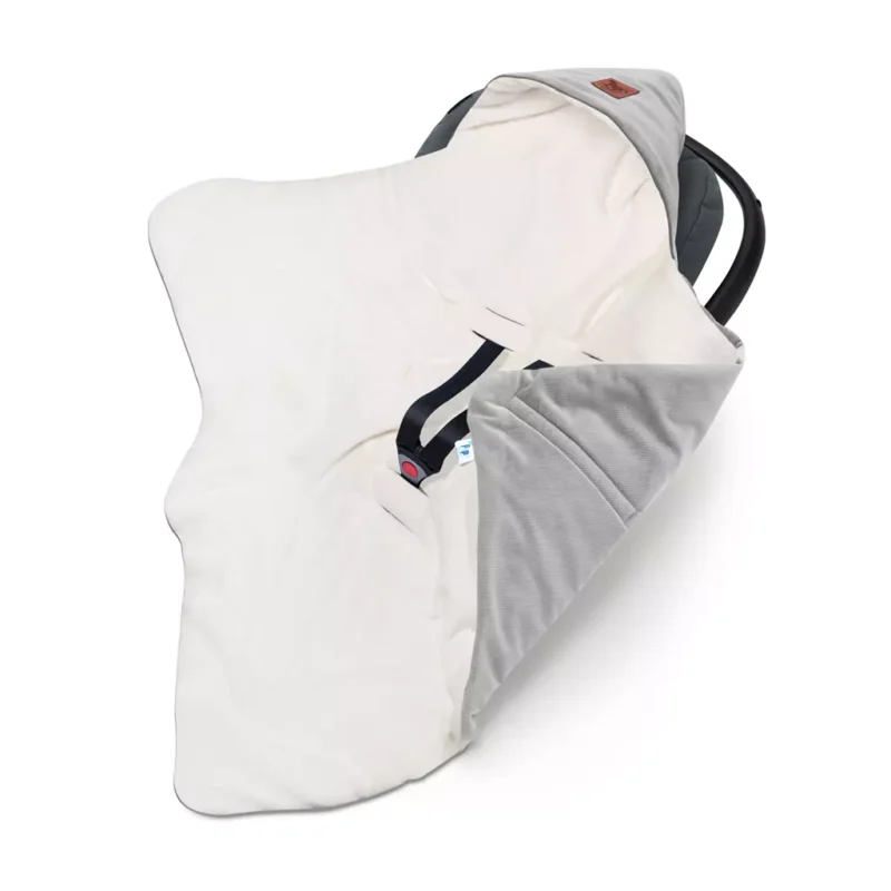 Kocyk do fotelika samochodowego z polarem grey silver minky - obrazek 2