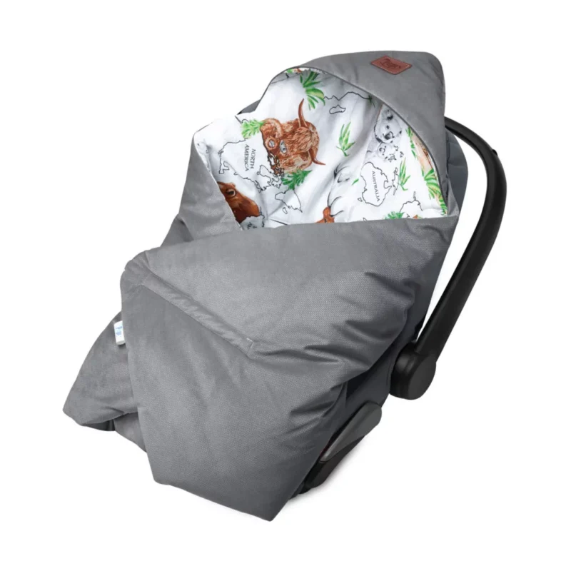 Otulacz do fotelika samochodowego - Wild Land dark grey - obrazek 2