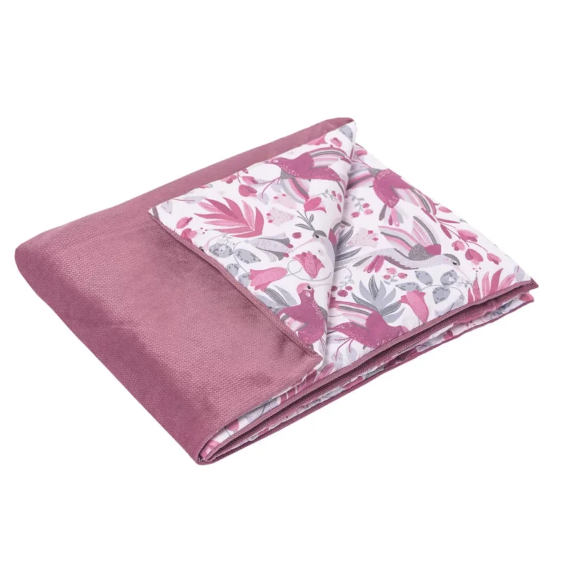 Kocyk bawełniany 55×75 z wypełnieniem Hummingbird z velvetem old rosa