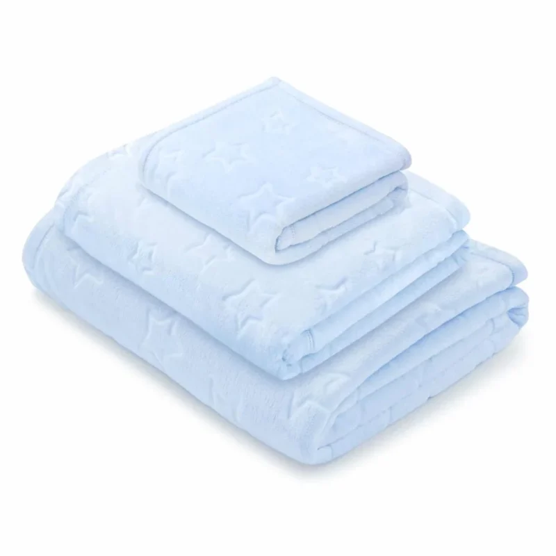Kocyk pluszowy z gwiazdkami 70×100 blue baby - obrazek 4